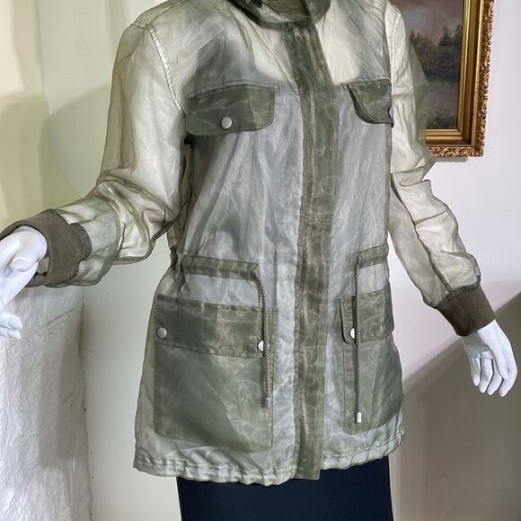 💐HOST PICK 💐 SFW Green Lightweight Hooded Spring Anorak Jacket Outerwear - Picture 8 of 15